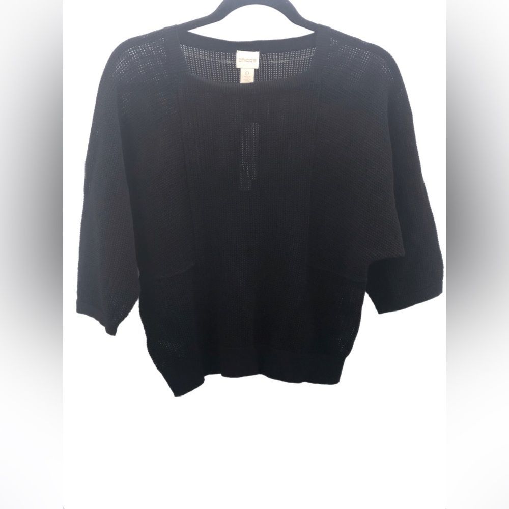 NWT CHICO’S skirt topper pullover sweater black